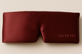 VALDORÉ weighted silk sleep mask in burgundy red – 100% mulberry silk eye mask with glass bead filling