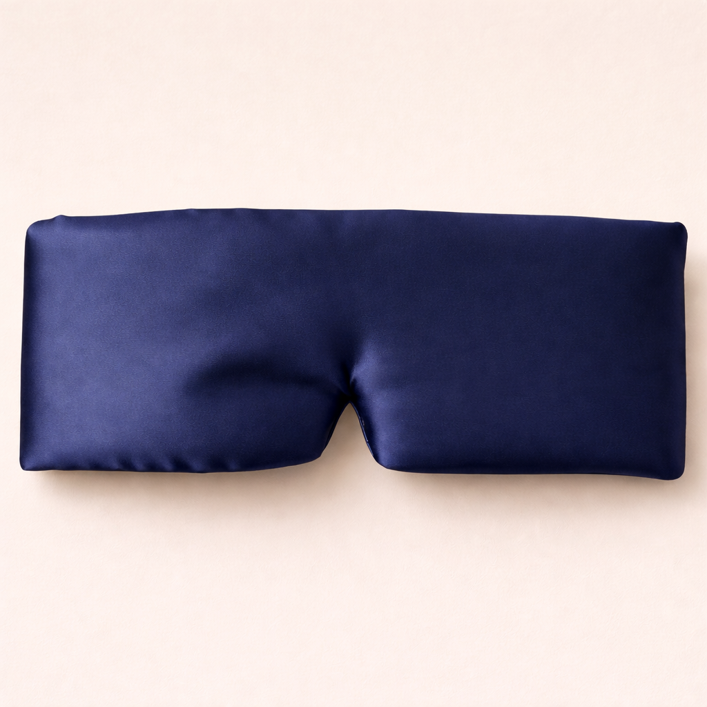 Valdoré Weighted Silk Sleep Mask – Navy Blue